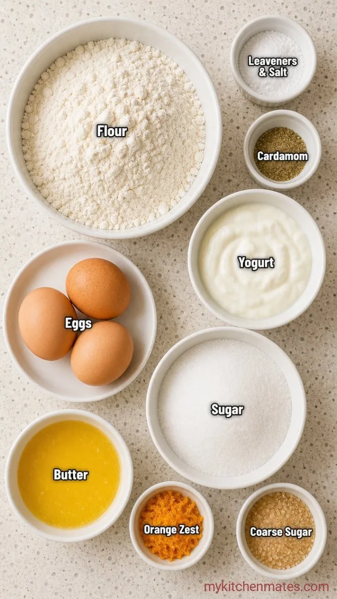 Moist Orange Cardamom Cake Ingredients