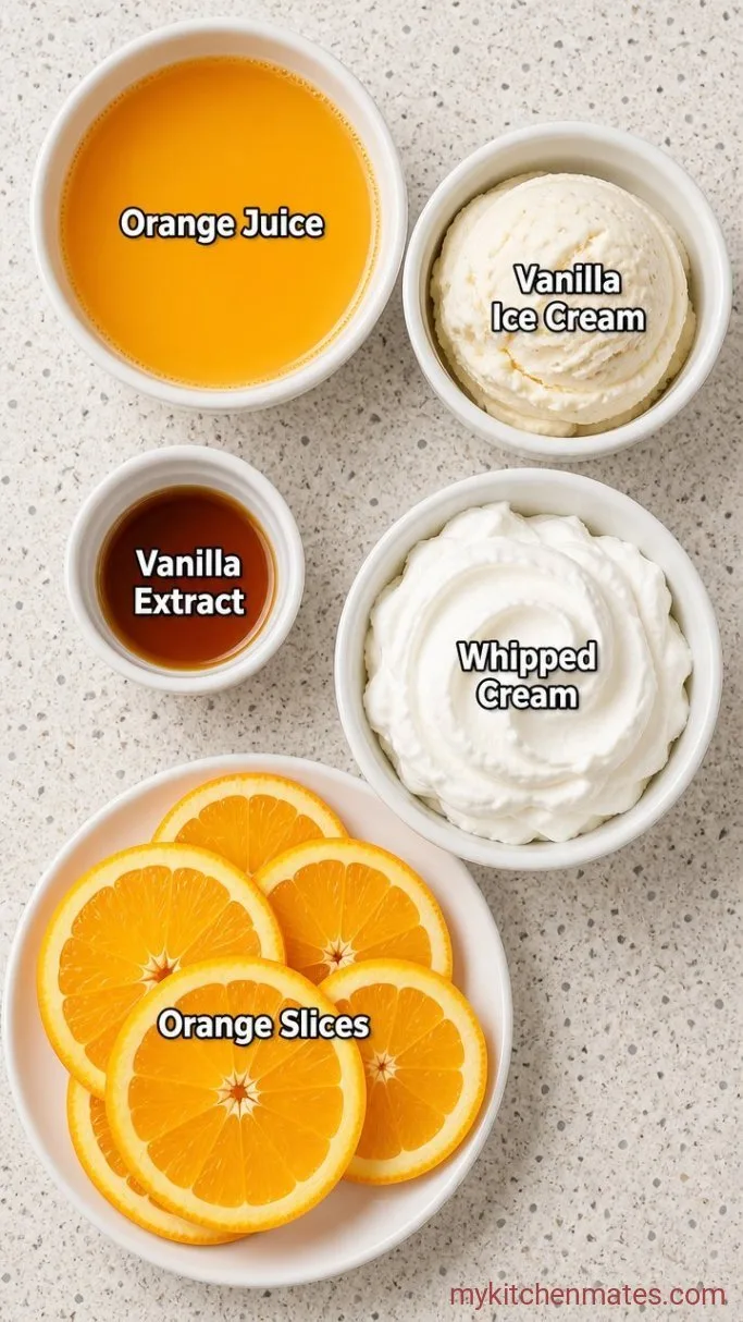 Creamy 3-Ingredient Orange Creamsicle Drink Ingredients