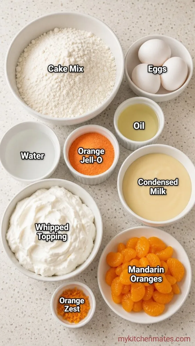 Easy Orange Poke Cake Ingredients