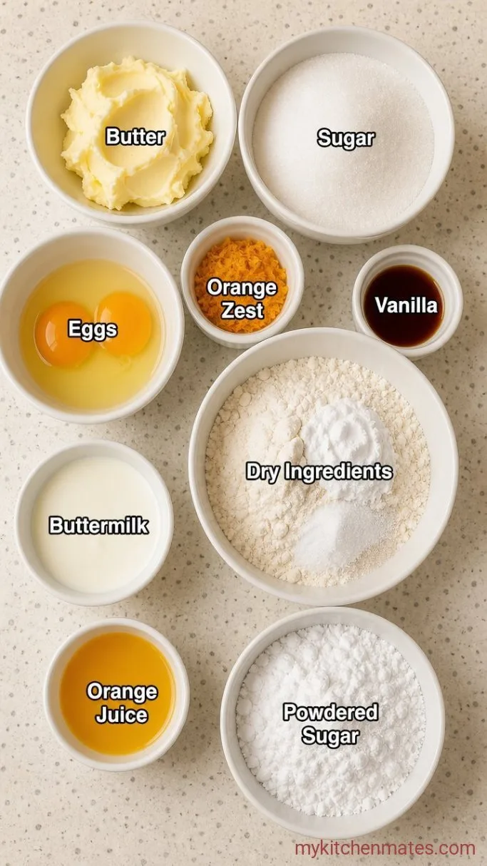 Old-Fashioned Orange Cake (A Vintage Loaf) Ingredients