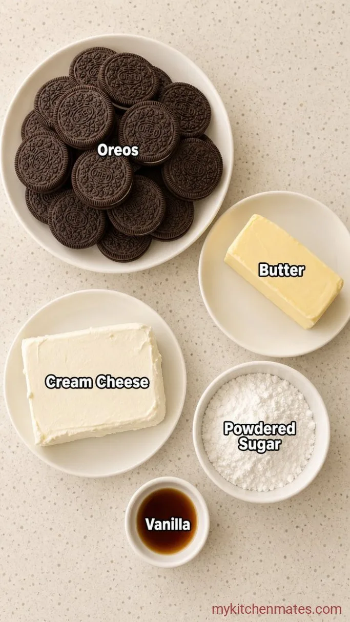 Easy No-Bake Oreo Cheesebake Bites Ingredients
