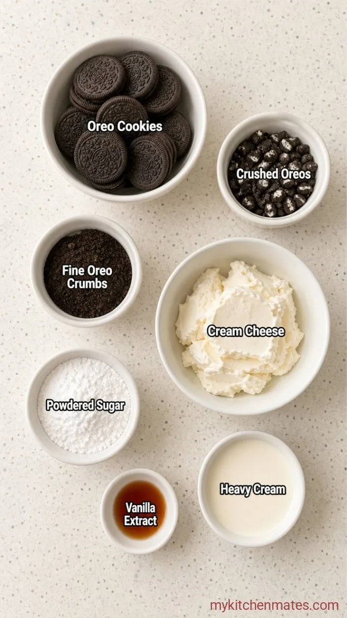 No-Bake Oreo Cheesecake Cups Ingredients