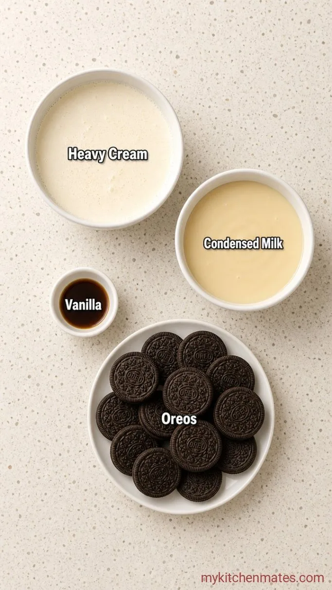 No-Churn Oreo Ice Cream (4 Ingredients) Ingredients