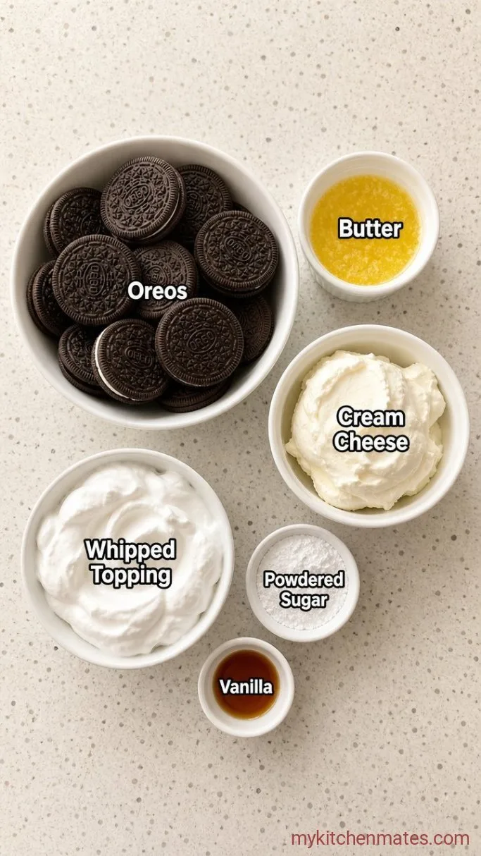 No-Bake Oreo Parfait Cups Ingredients
