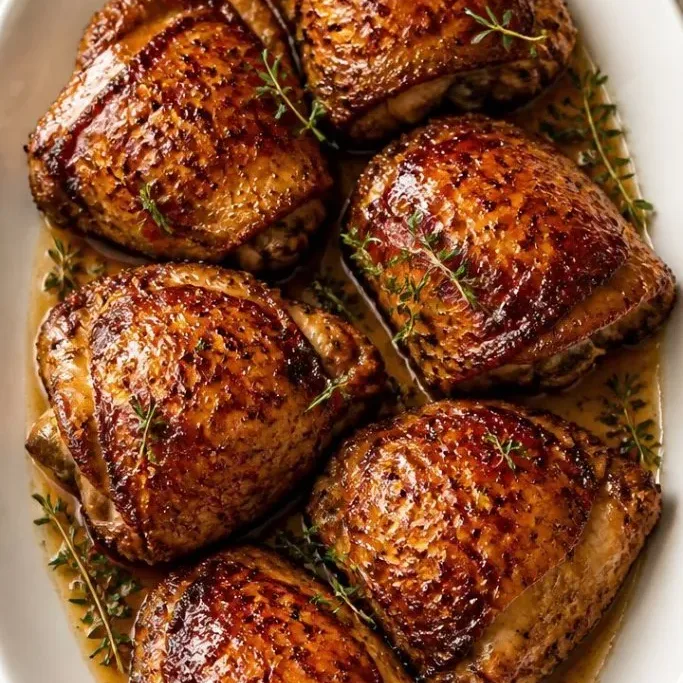 Juicy Oven Roasted Chicken Thighs with Crispy Skin oven roasted chicken thighs