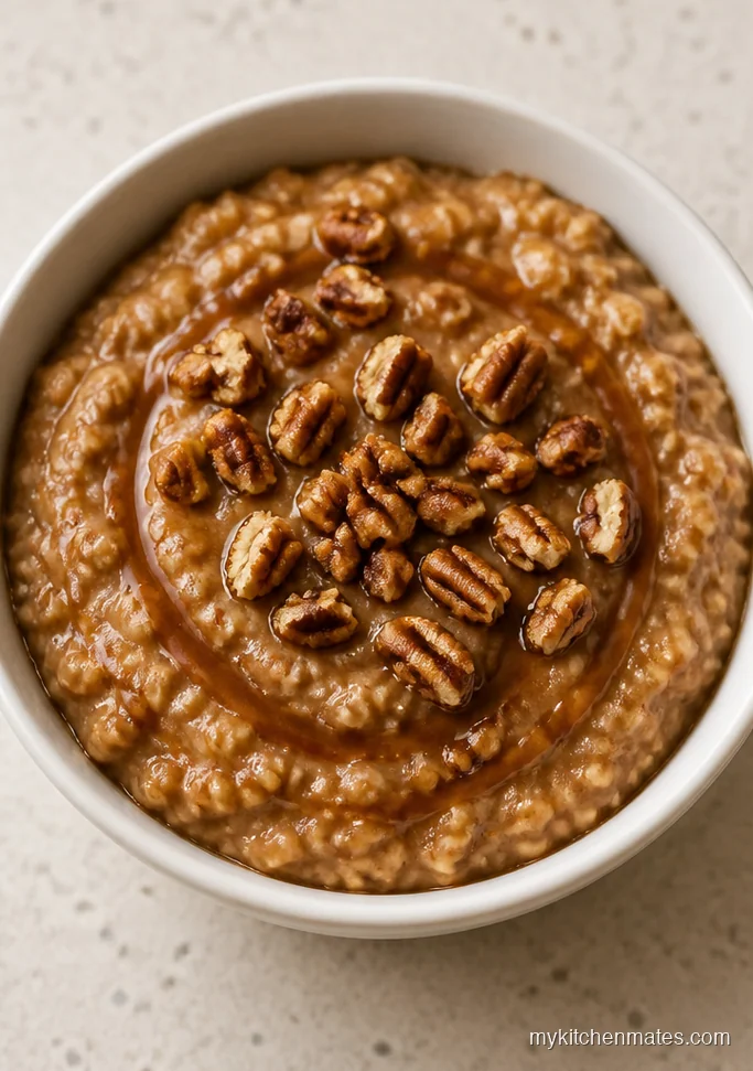 Overnight Apple Butter Oats with Pecans