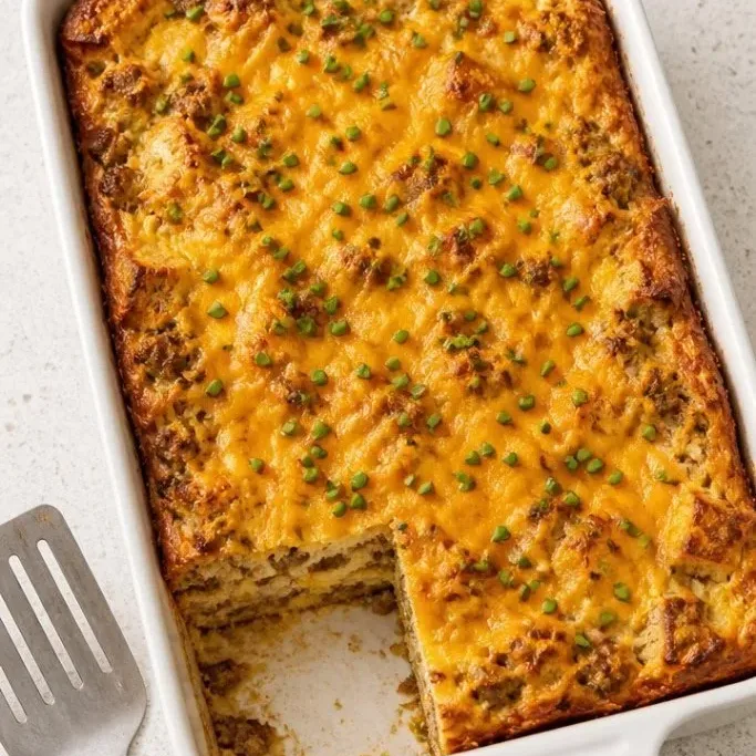 Sausage and Cheese Overnight Egg Casserole Overnight Egg Casserole
