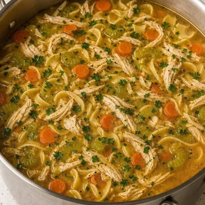 Stovetop Panera Chicken Noodle Soup (Ready in 40 Minutes) Panera Chicken Noodle Soup
