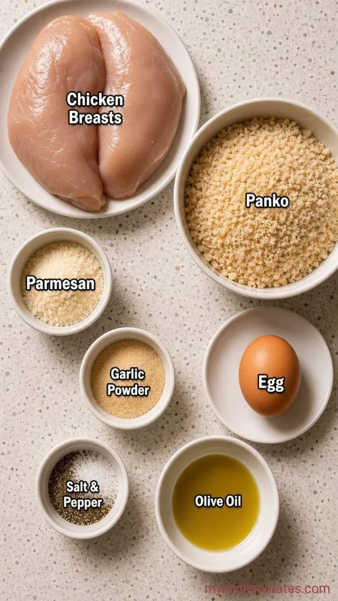 Crispy Baked Panko Chicken Breast in 30 Minutes Ingredients