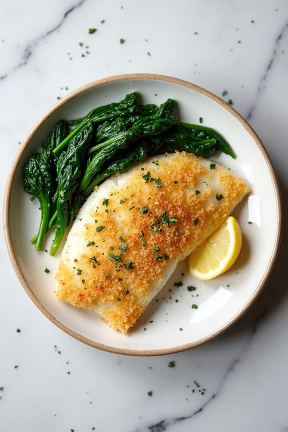 parmesan tilapia with spinach