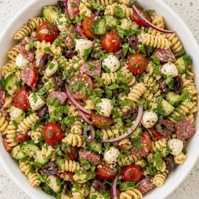 Simple Pasta Salad For A Crowd (Make-Ahead & No Mayo) Pasta Salad For A Crowd