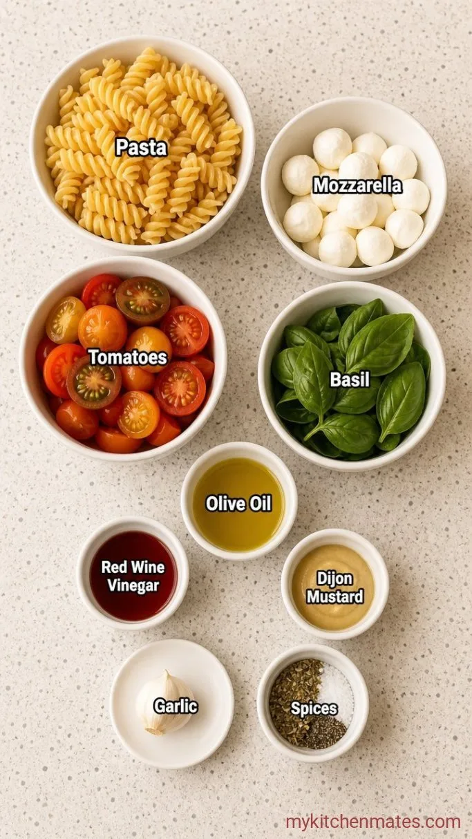 Quick & Fresh Pasta Salad with Mozzarella Balls Ingredients