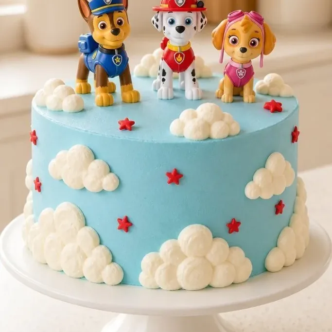 Paw Patrol Birthday Cake (No Fondant, Just Buttercream) Paw Patrol Birthday Cake
