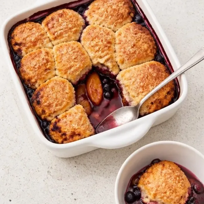 Peach Blueberry Cobbler
