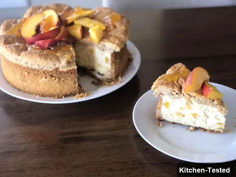 Peach Cobbler Cheesecake peach cobbler cheesecake
