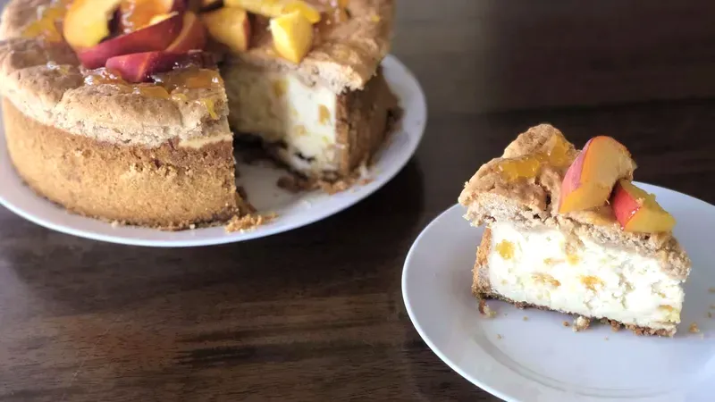 Peach Cobbler Cheesecake Food photo of Peach Cobbler Cheesecake