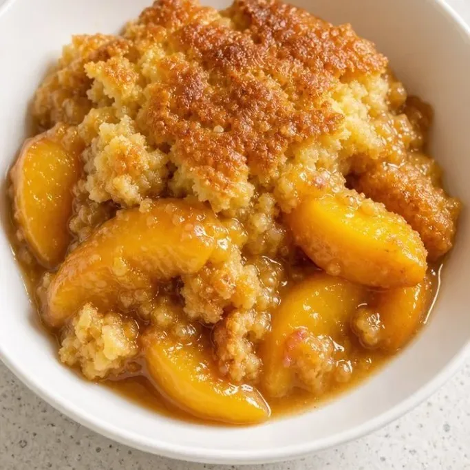 Quick 4-Ingredient Peach Cobbler Dump Cake Peach Cobbler Dump Cake
