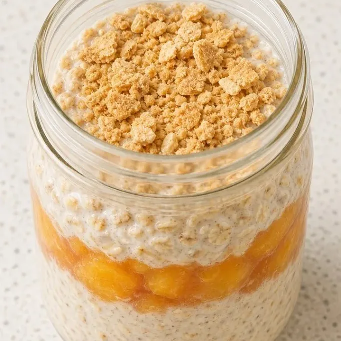 Peach Cobbler Overnight Oats