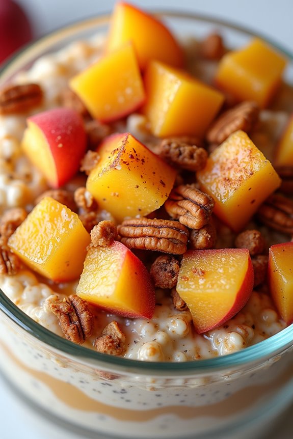 peach cobbler inspired oatmeal