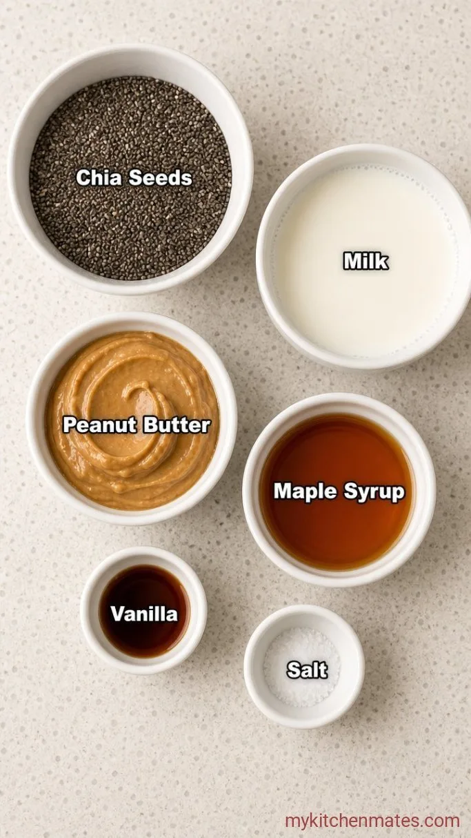 5-Ingredient Peanut Butter Chia Pudding Ingredients