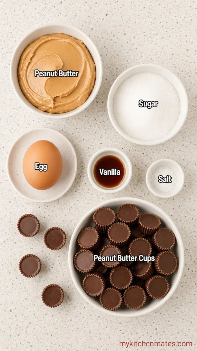 4-Ingredient Peanut Butter Cup Cookies Ingredients