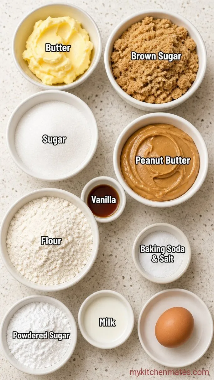 Soft Peanut Butter Sandwich Cookies with Creamy Filling Ingredients