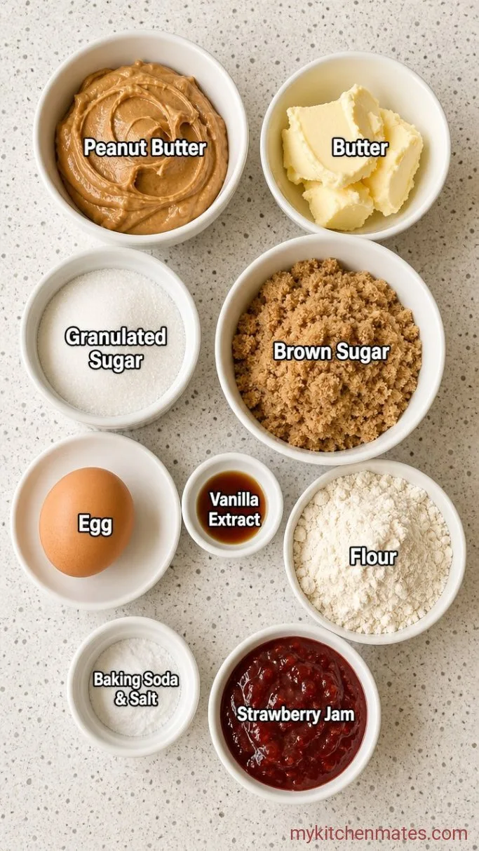 Soft Peanut Butter Thumbprint Cookies Ingredients