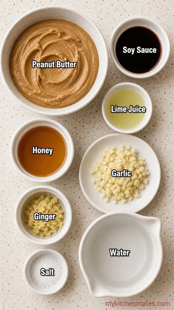 5-Minute Peanut Sauce for Spring Rolls Ingredients
