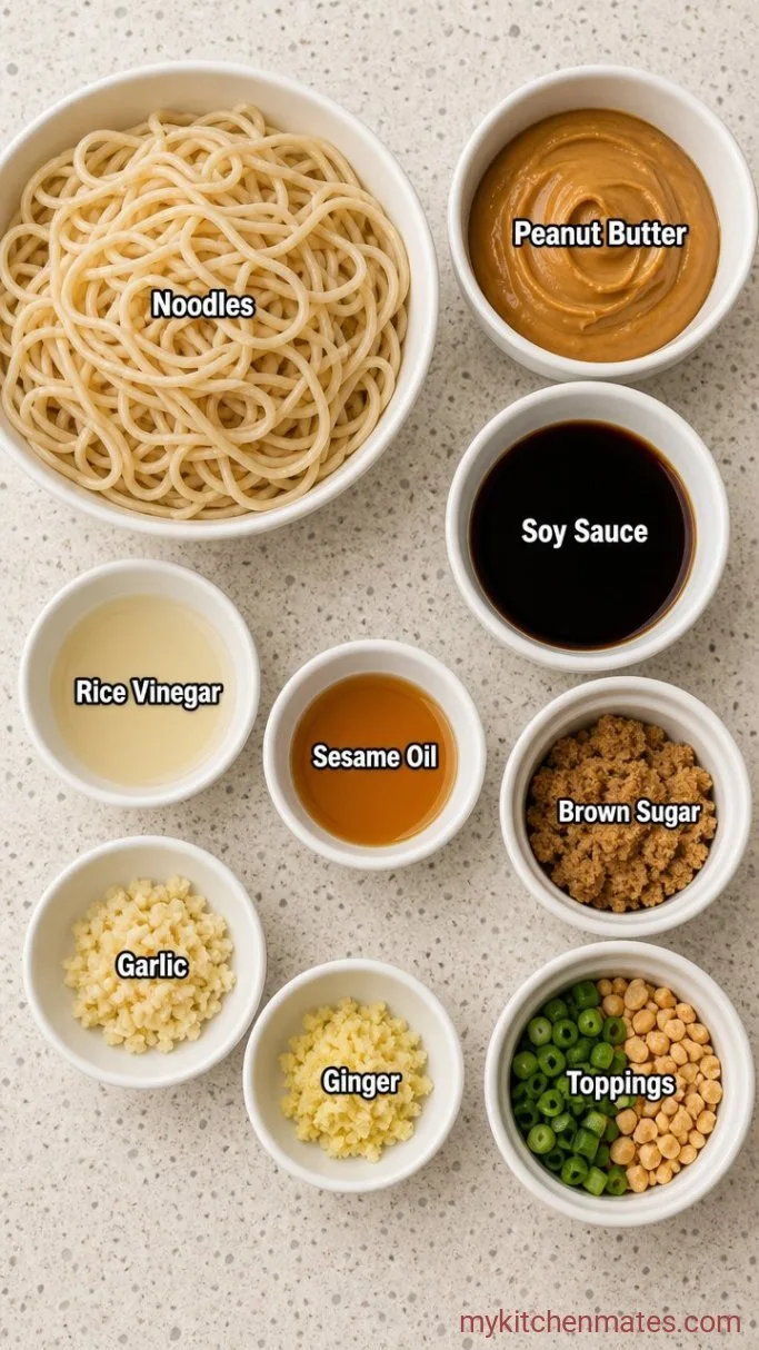 15-Minute Creamy Peanut Sauce Noodles Ingredients