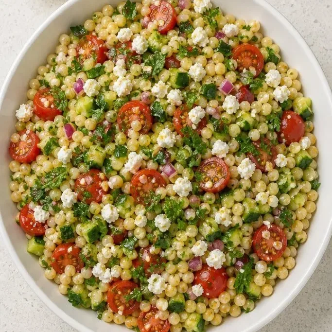 Pearl Couscous Salad with Feta, Cucumber, and Lemon Pearl Couscous Salad
