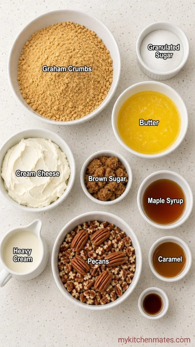 Fluffy No-Bake Pecan Cream Pie with Buttery Graham Cracker Crust Ingredients