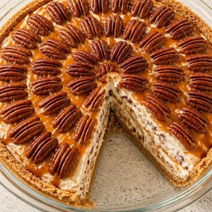 Fluffy No-Bake Pecan Cream Pie with Buttery Graham Cracker Crust Pecan Cream Pie