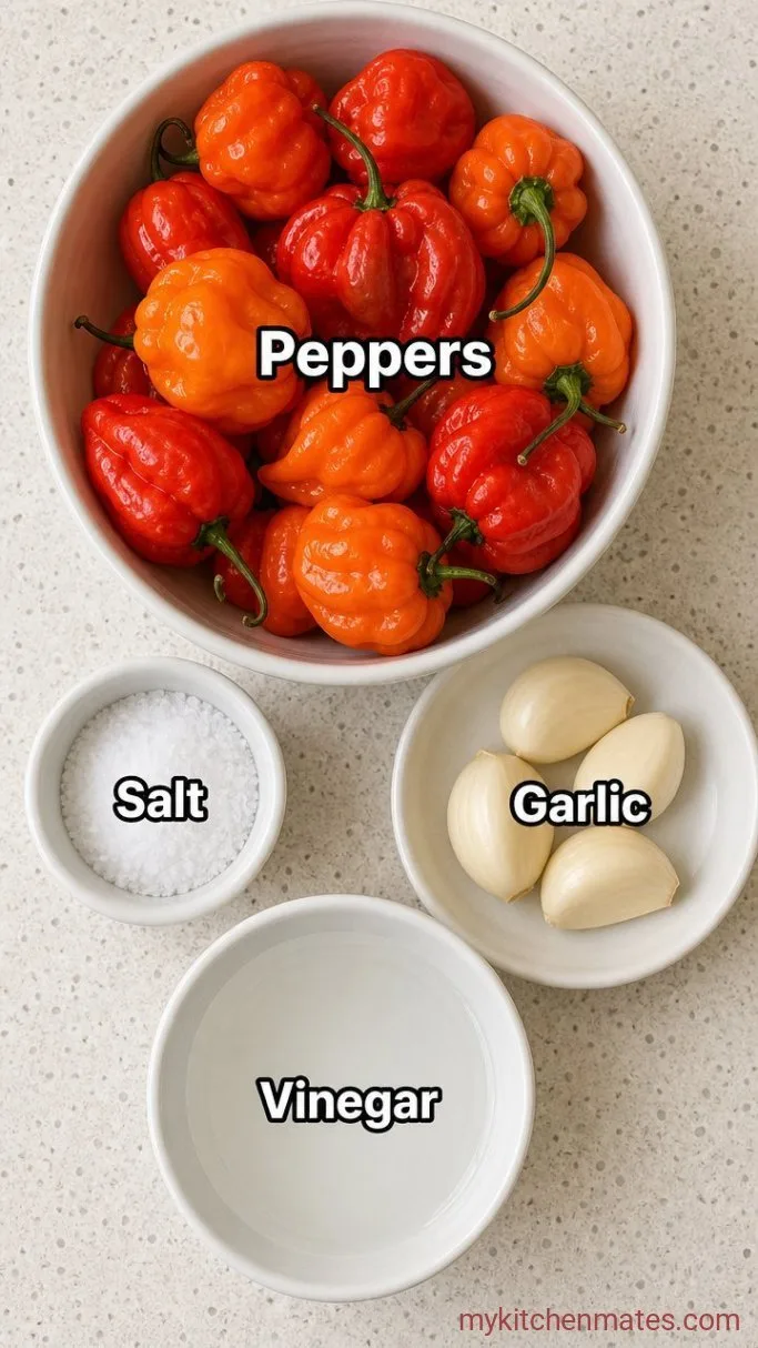 4-Ingredient Pepper Sauce (No Stove Needed) Ingredients