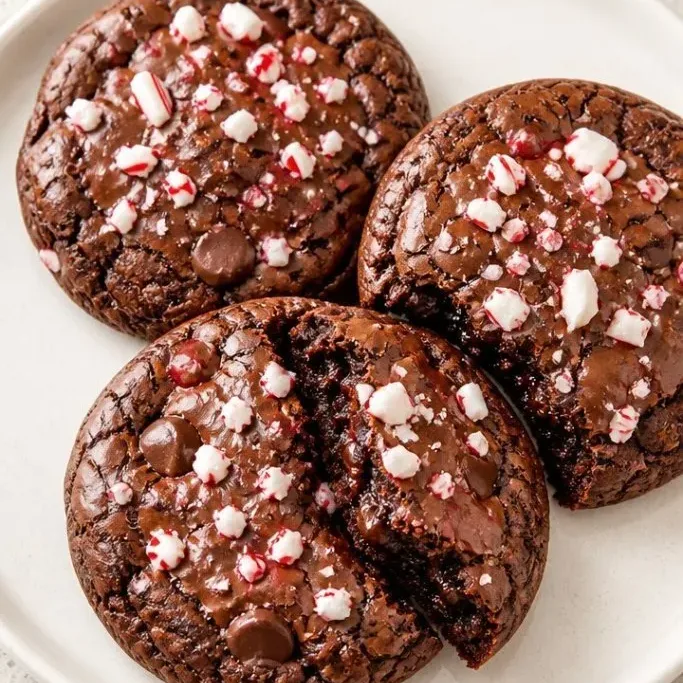 Soft and Fudgy Peppermint Brownie Cookies Peppermint Brownie Cookies