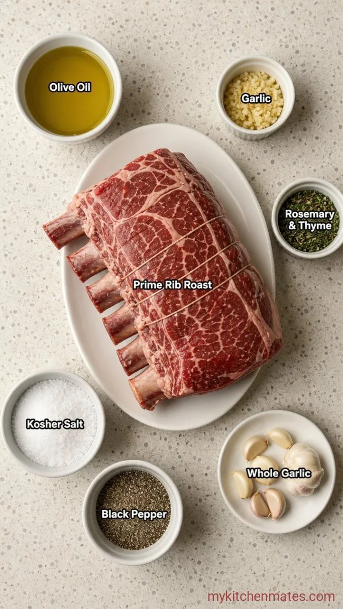 Slow-Roasted Prime Rib with Garlic-Herb Crust Ingredients