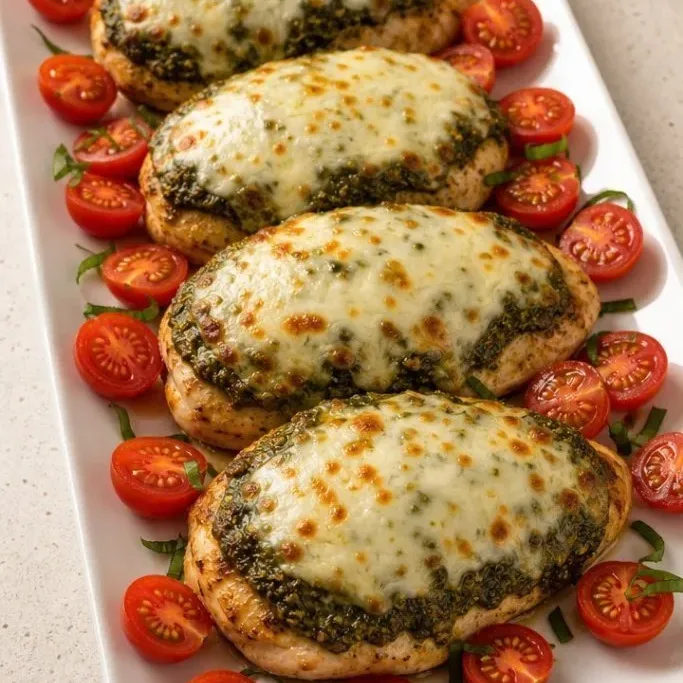 Quick Pesto Chicken Breast with Mozzarella Pesto Chicken Breast