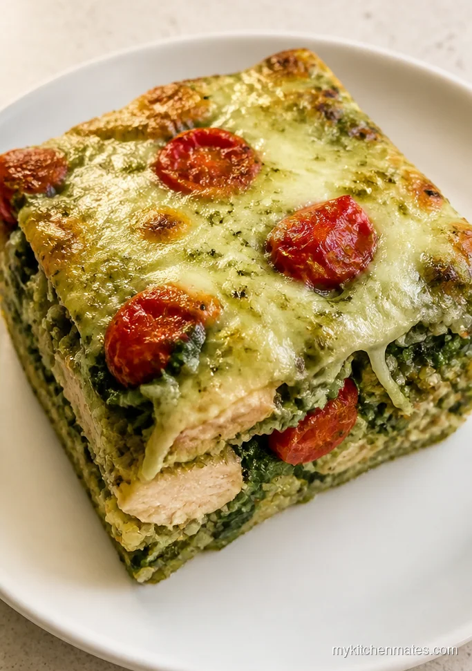 Pesto Chicken Spinach Quinoa Casserole