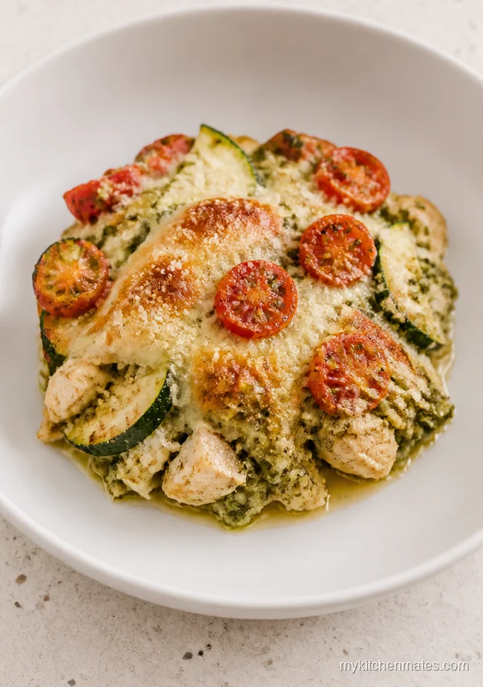 Pesto Mozzarella Chicken Casserole