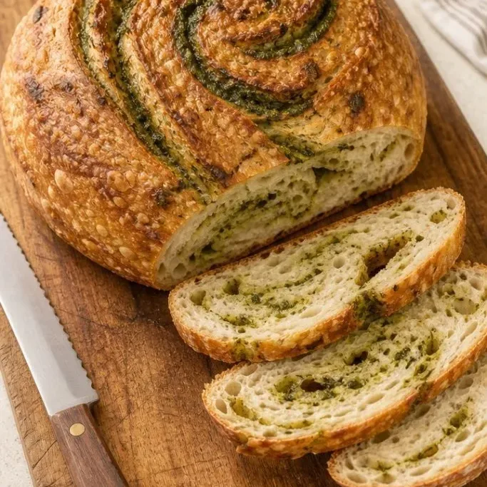 Pesto Swirl Sourdough Bread Pesto Sourdough Bread