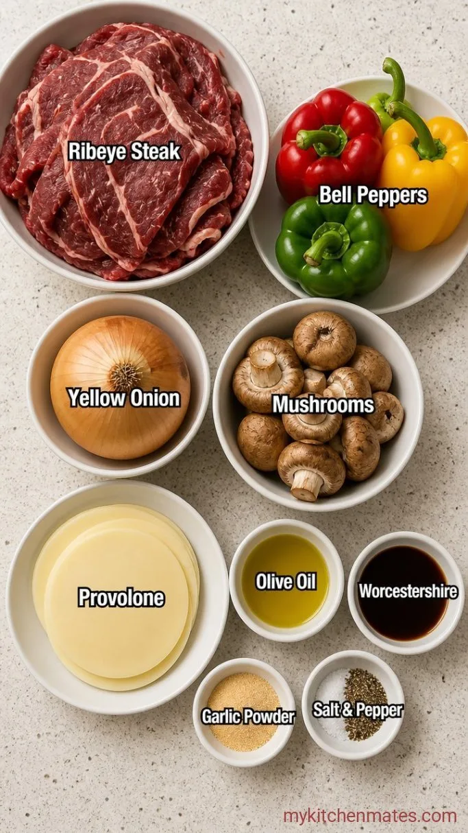 Philly Cheesesteak Stuffed Peppers (Easy Low-Carb Dinner) Ingredients