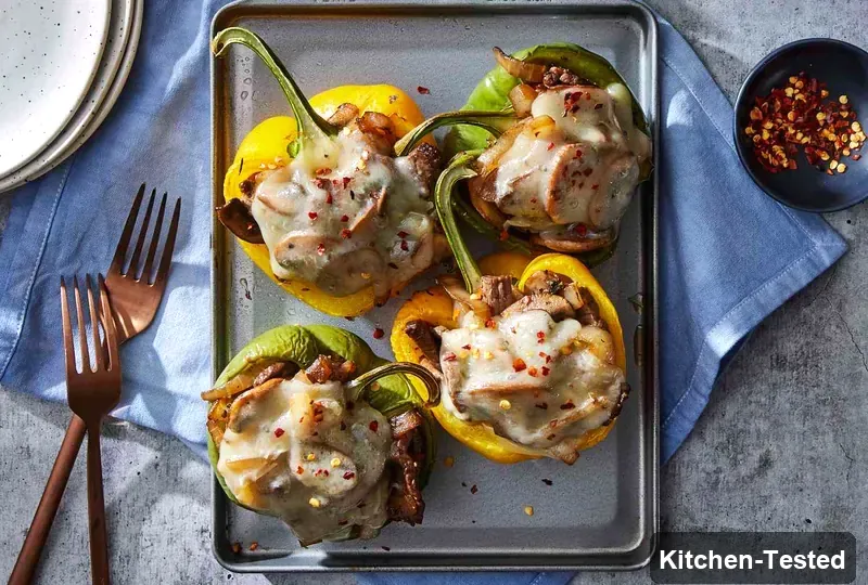 Philly Cheesesteak Stuffed Peppers philly cheesesteak stuffed peppers