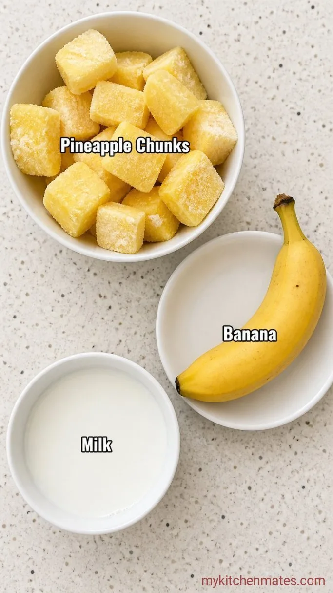 Quick 3-Ingredient Pineapple Banana Smoothie Ingredients