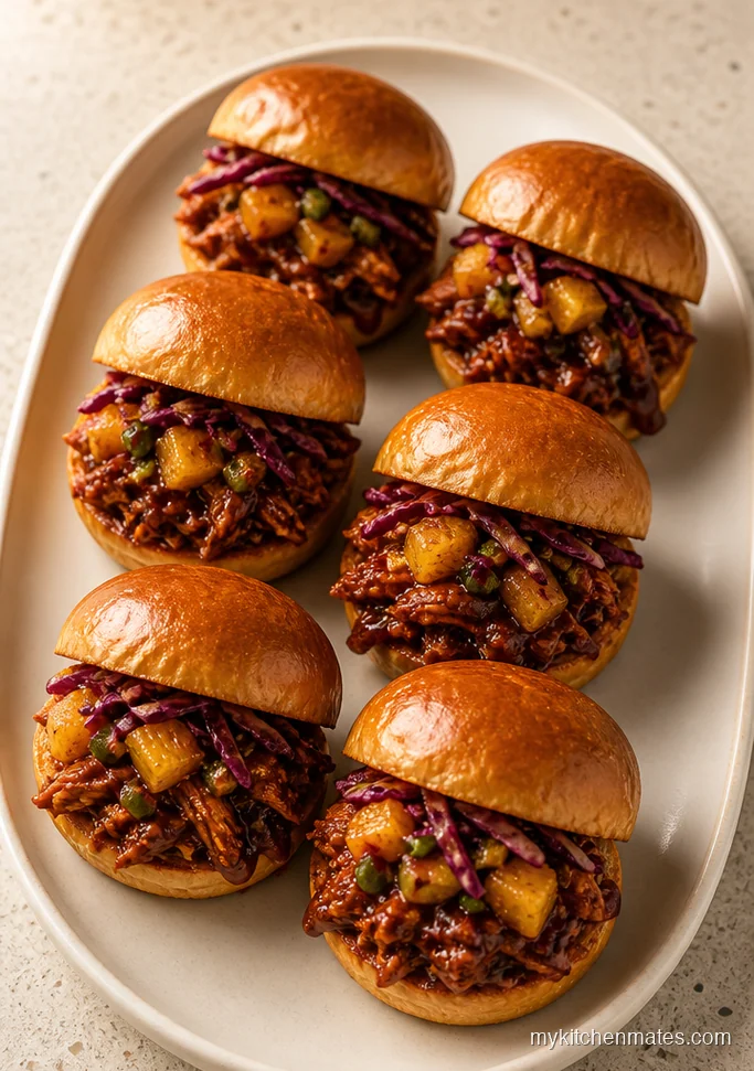 Pineapple BBQ Chicken Sliders