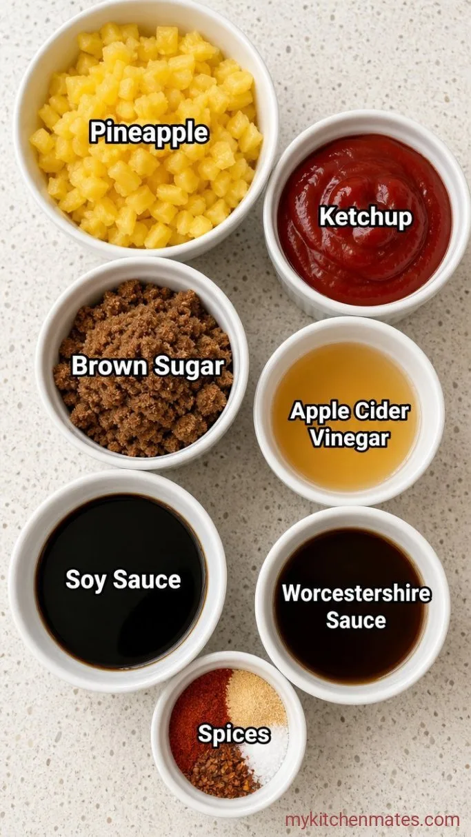 Sweet & Tangy Pineapple BBQ Sauce Ingredients