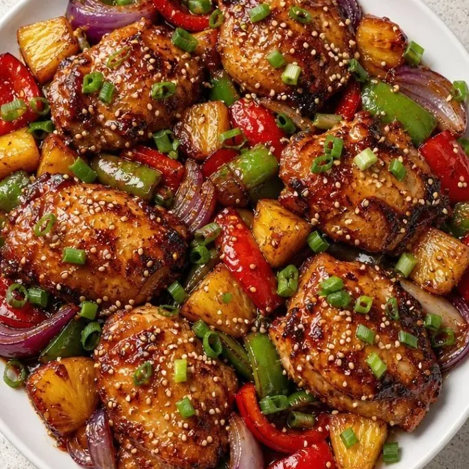 Sweet and Sticky Pineapple Chicken (Sheet Pan) Pineapple Chicken Sheet Pan