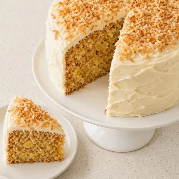 Moist Pineapple Coconut Cake with Cream Cheese Frosting Pineapple Coconut Cake