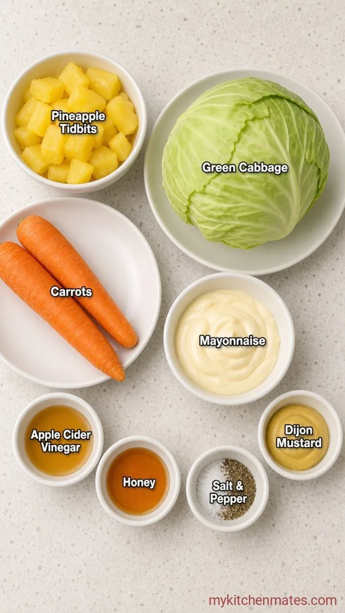 Pineapple Coleslaw (10 Minutes, No Cook) Ingredients