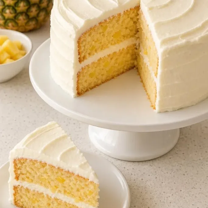 Moist Pineapple Layer Cake with Cream Cheese Frosting Pineapple Layer Cake