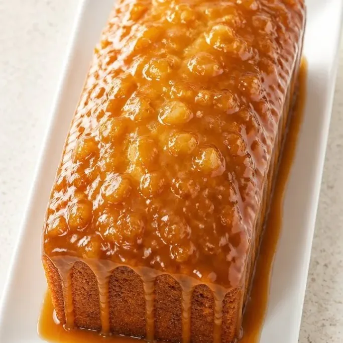 Moist Pineapple Loaf Cake with Brown Sugar Glaze Pineapple Loaf Cake
