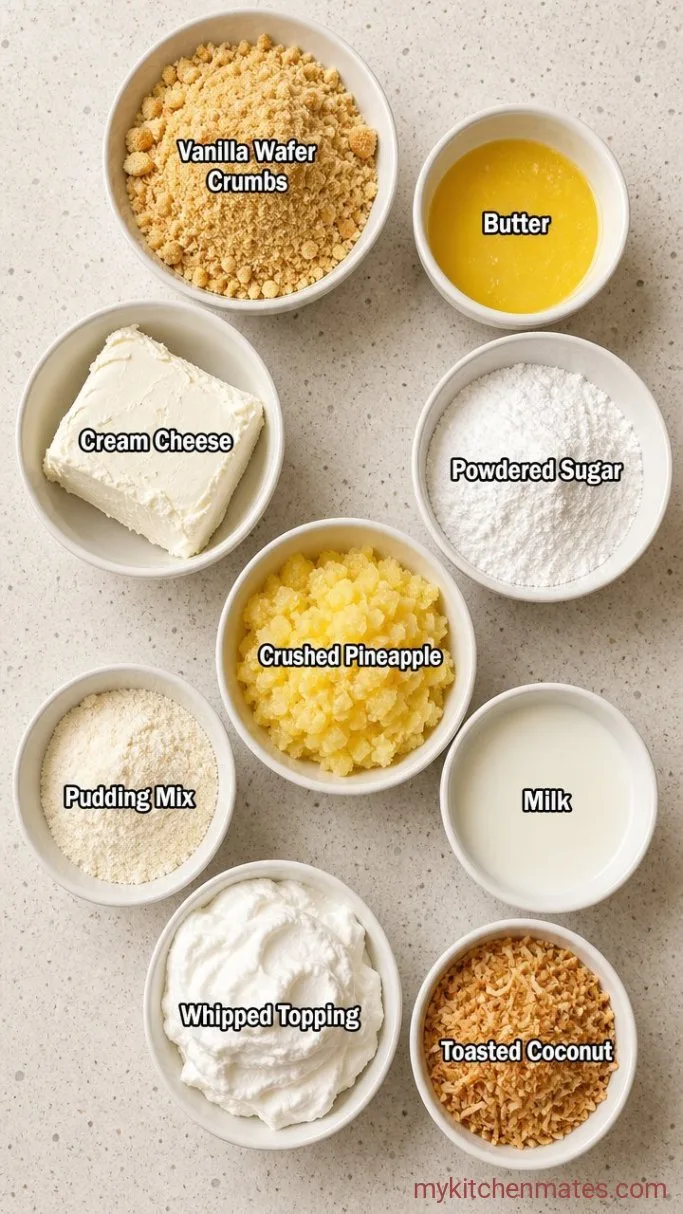 No-Bake Pineapple Lush Cake Ingredients